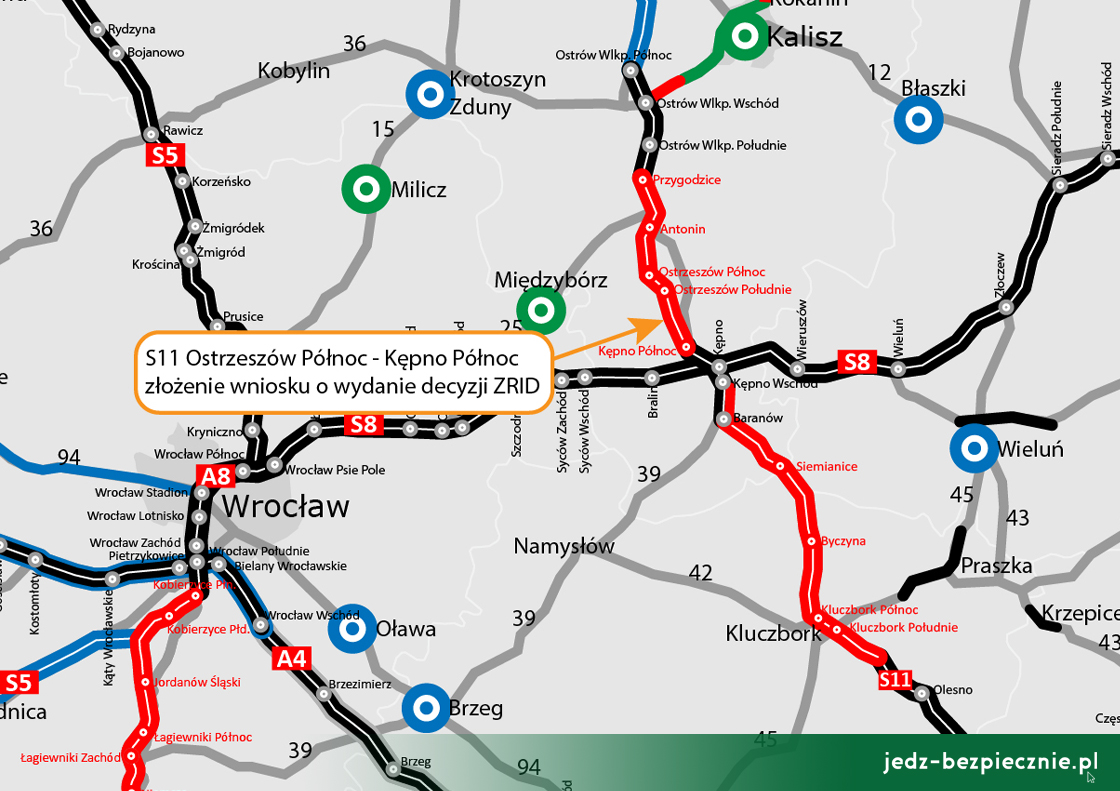Złożenie wniosku o wydanie zezwolenia na budowę S11 Ostrzeszów - Kępno, woj. wielkopolskie | Jedź Bezpiecznie